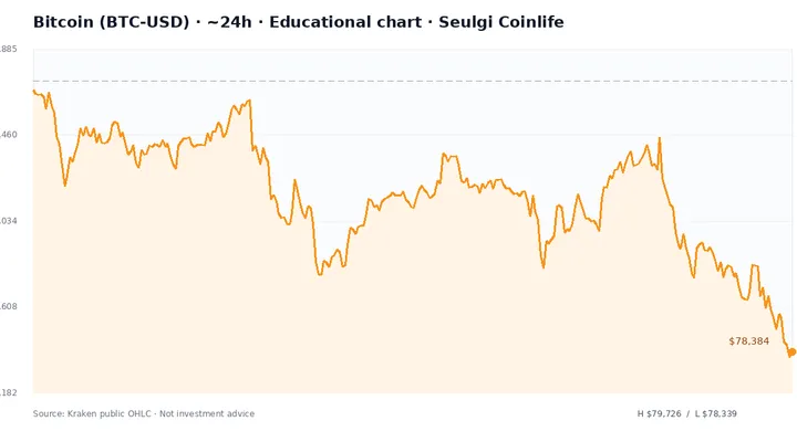 비트코인 최근 24시간 USD 가격 추세 차트 — 슬기로운 코인라이프 교육용 차트 분석